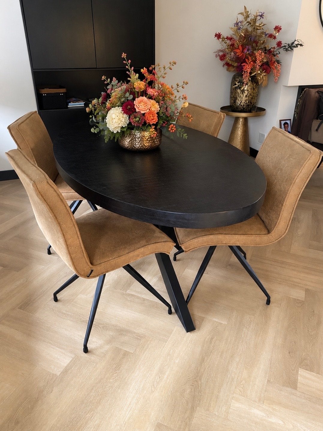 6x MX Sofa eetkamerstoel | zwart onderstel | set van 6, Huis en Inrichting, Bruin, Ophalen of Verzenden, Zo goed als nieuw, Vijf, Zes of meer stoelen