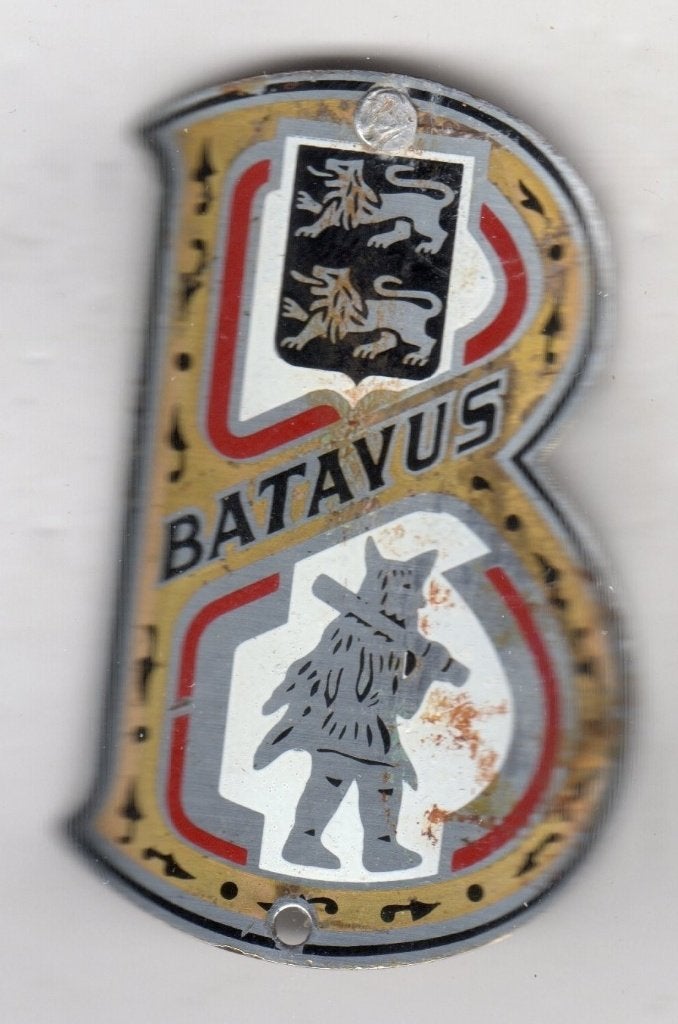 BALHOOFDPLAATJE BATAVUS RIJWIELEN HEERENVEEN, Ophalen of Verzenden