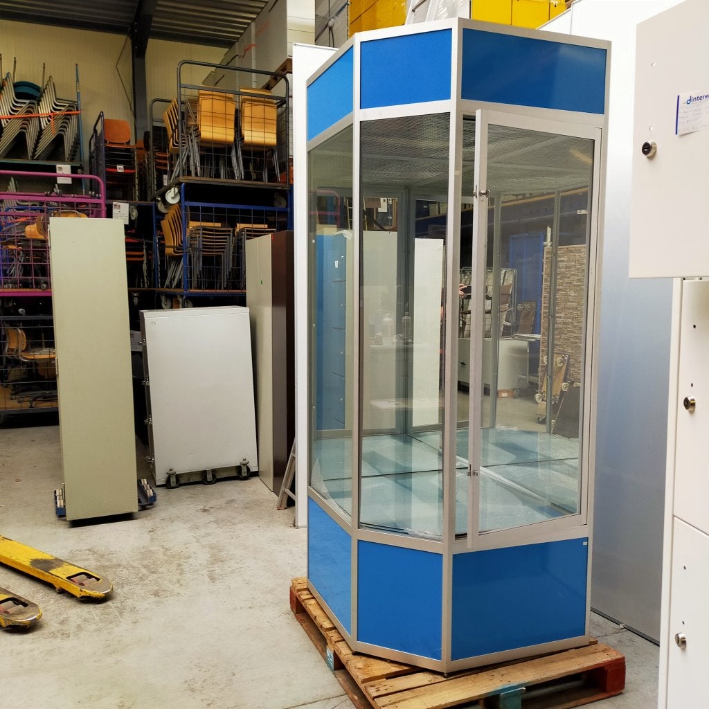 Glazen vitrinekast - 230x92x92 cm, Huis en Inrichting, Niet ingevuld, Gebruikt, Niet ingevuld, Niet ingevuld