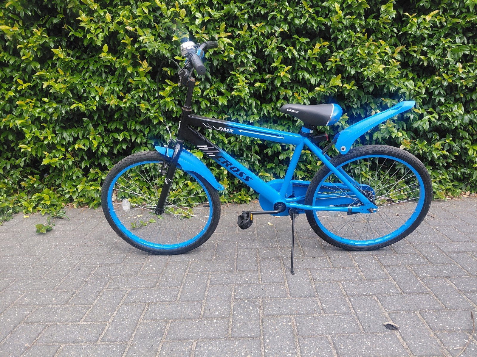 Blauwe BMX Cross fiets - Zo goed als nieuw, Ophalen, Staal, Velgrem, Cross