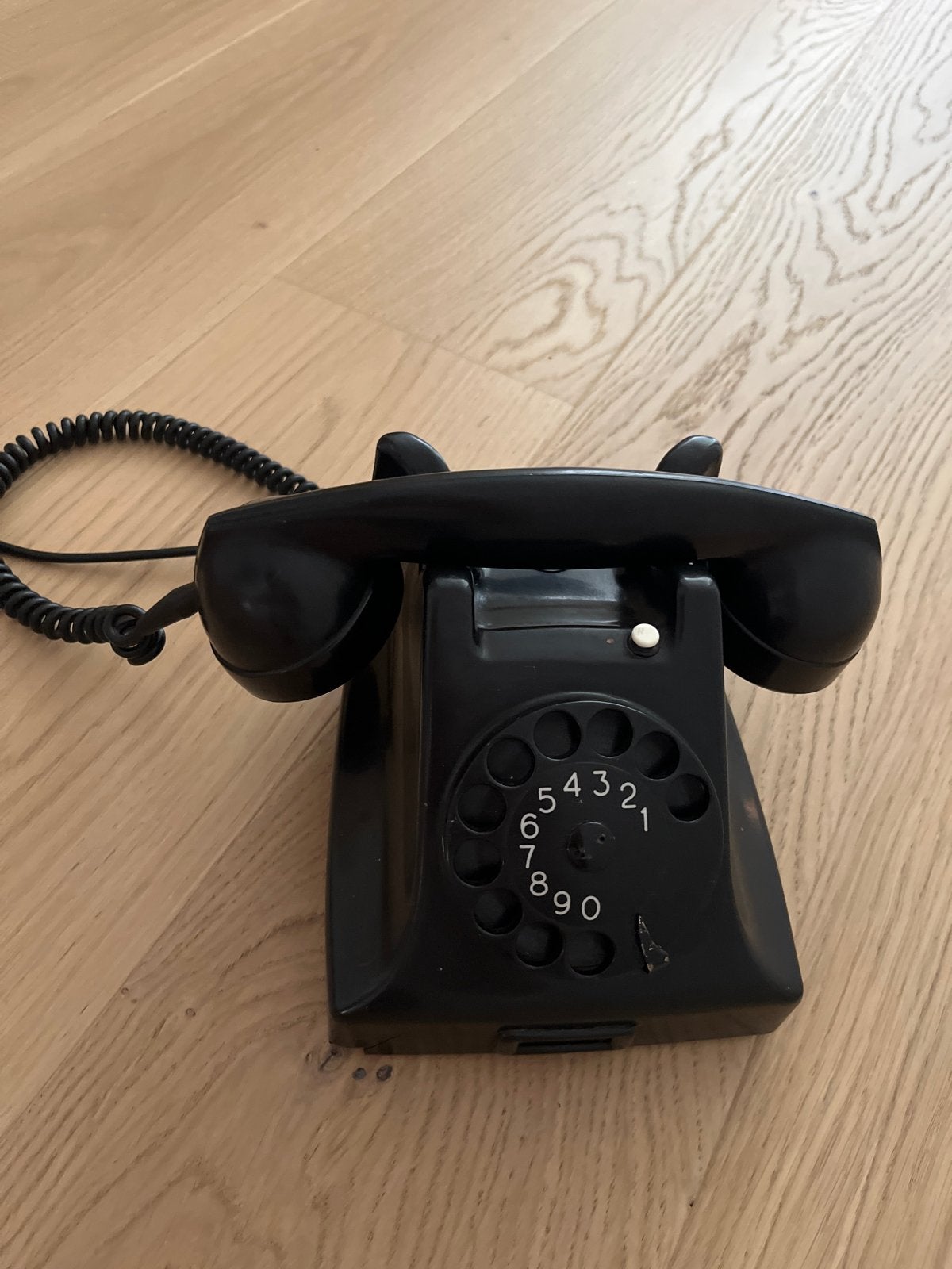 Vintage Ericsson PTT Telefoon met Draaischijf - Zwart, Ophalen