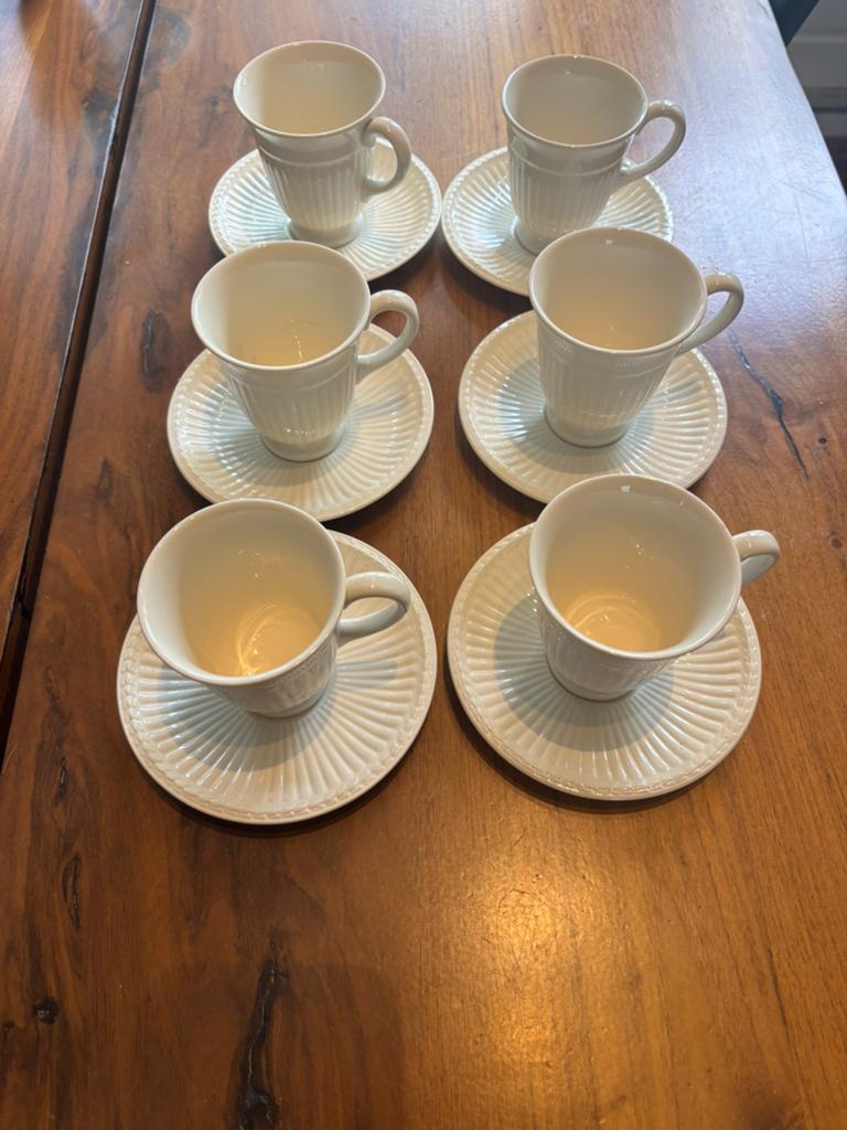 Wedgwood Edme Koffie-/Theekopjes met Schotels (6 stuks), Ophalen of Verzenden