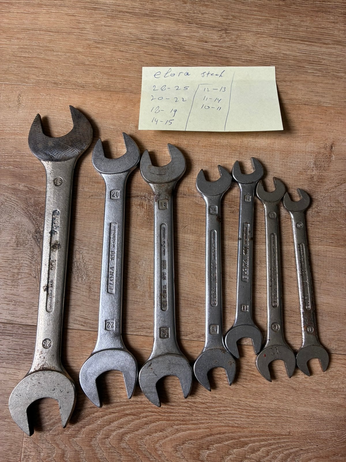 7 stuks elora steeksleutel steeksleutels 25-28 enzz, Ophalen of Verzenden, Zo goed als nieuw