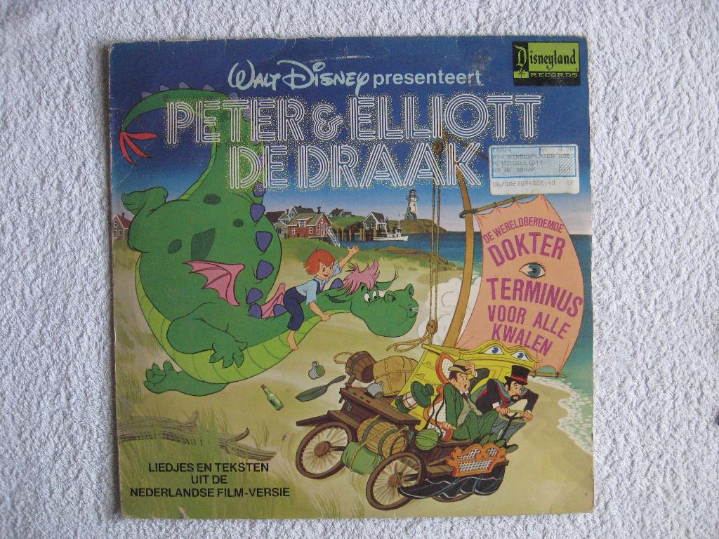 LP Peter & Elliott de Draak - Disneyland Records (OPHALEN!!), Inclusief binnenhoes, Ophalen, Gebruikt, Verhaal of Sprookje