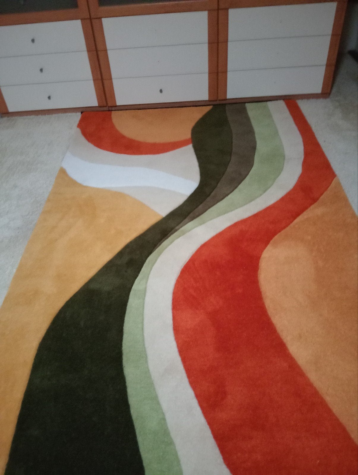 Vloerkleed, nieuw, zuiver wol, vintage look., Huis en Inrichting, Ophalen, Nieuw, Geel, Overige materialen