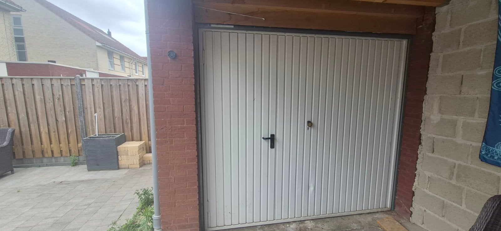 garagepoort met deur, Ophalen, Gebruikt, Garagedeur, Metaal
