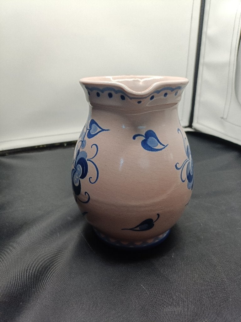 vintage keramieken  schenkkan met blauwe bloemen, Ophalen of Verzenden