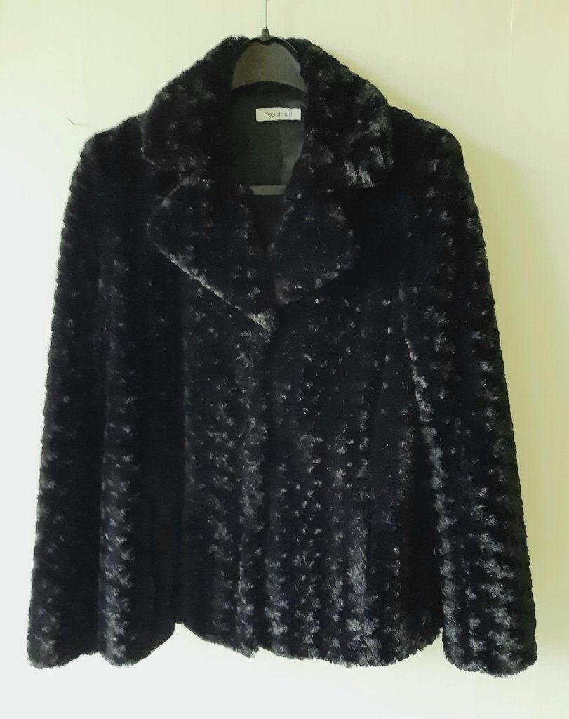 Bontjasje zwart, Kleding | Dames, Ophalen, Zo goed als nieuw, Maat 36 (S), Yessica