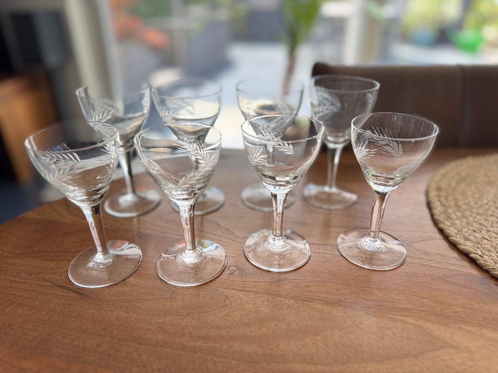 Set van 8 vintage borrelglaasjes met graanmotief, Ophalen