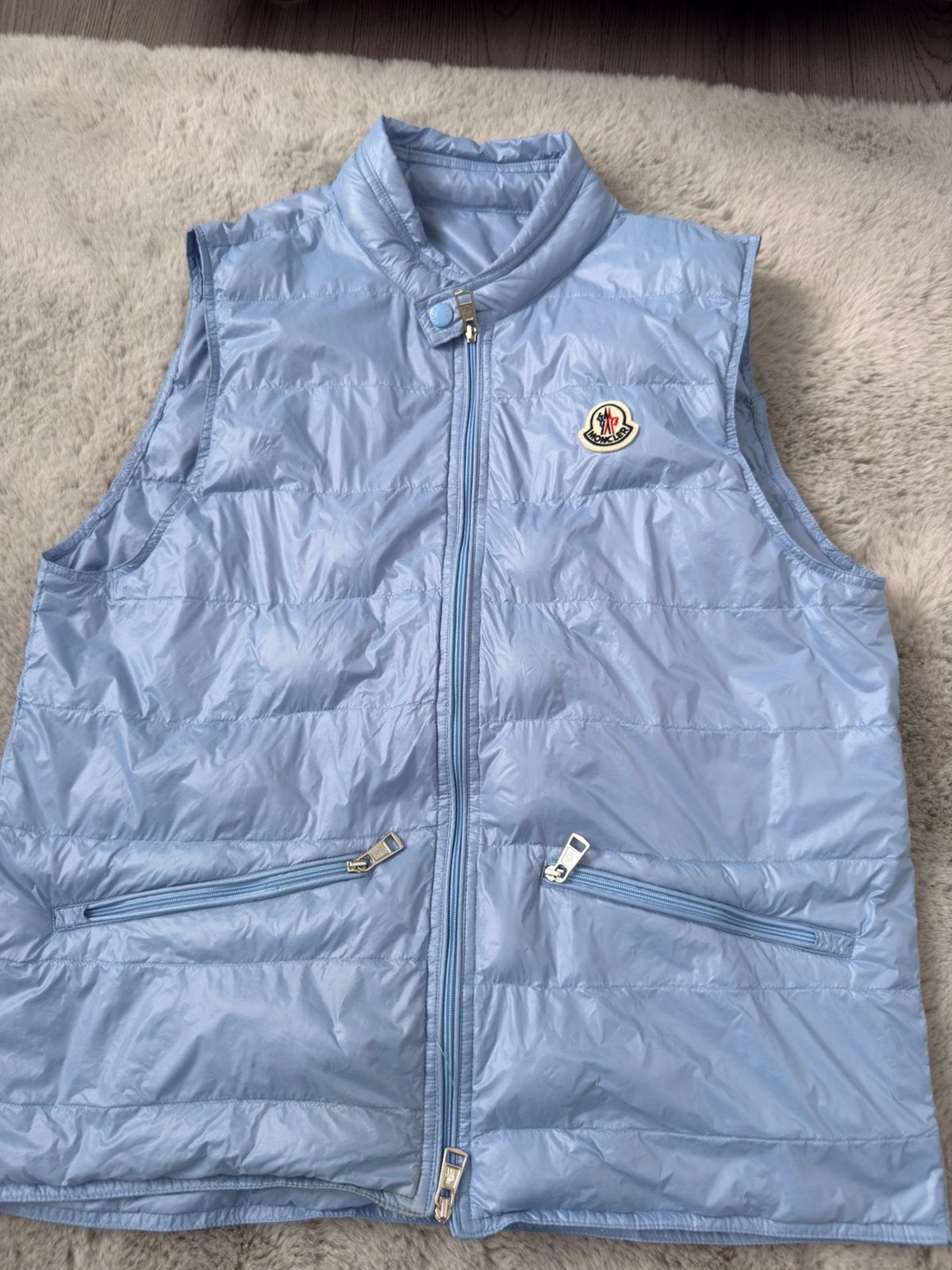 Moncler bodywarmer, Ophalen, Zo goed als nieuw, Maat 46 (S) of kleiner, Blauw