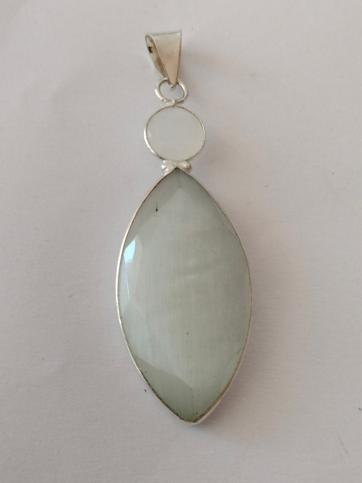 Zilveren hanger met kattenoog, Verzenden, Nieuw, Met edelsteen, Zilver