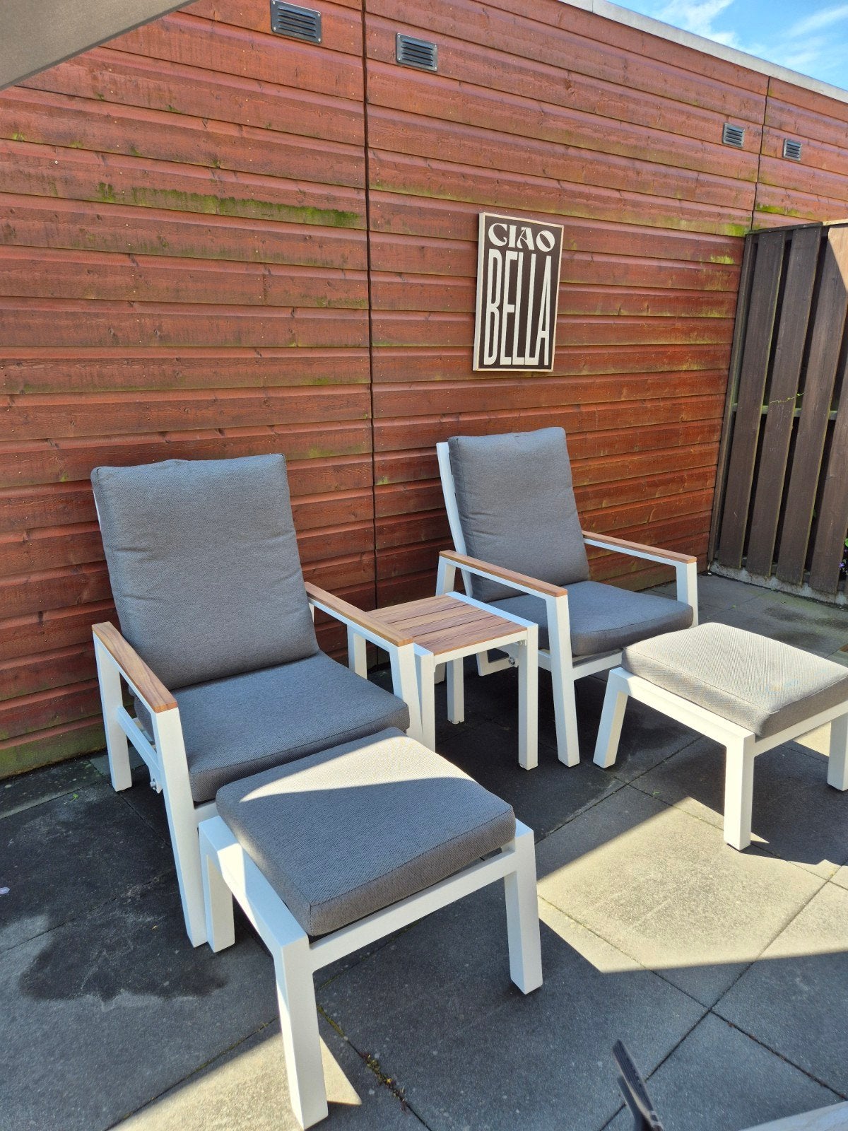 Luxe Loungeset verstelbare stoelen, Tuin en Terras, Aluminium, Zo goed als nieuw, Loungeset, Bank
