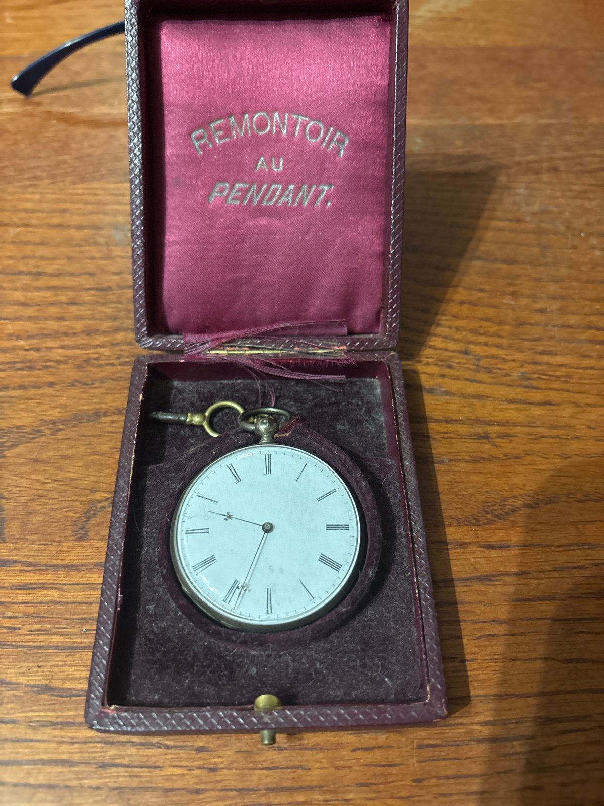 Antiek Remontoir Au Pendant Zakhorloge, Overige merken, Zakhorloge, Ophalen of Verzenden, Met ketting