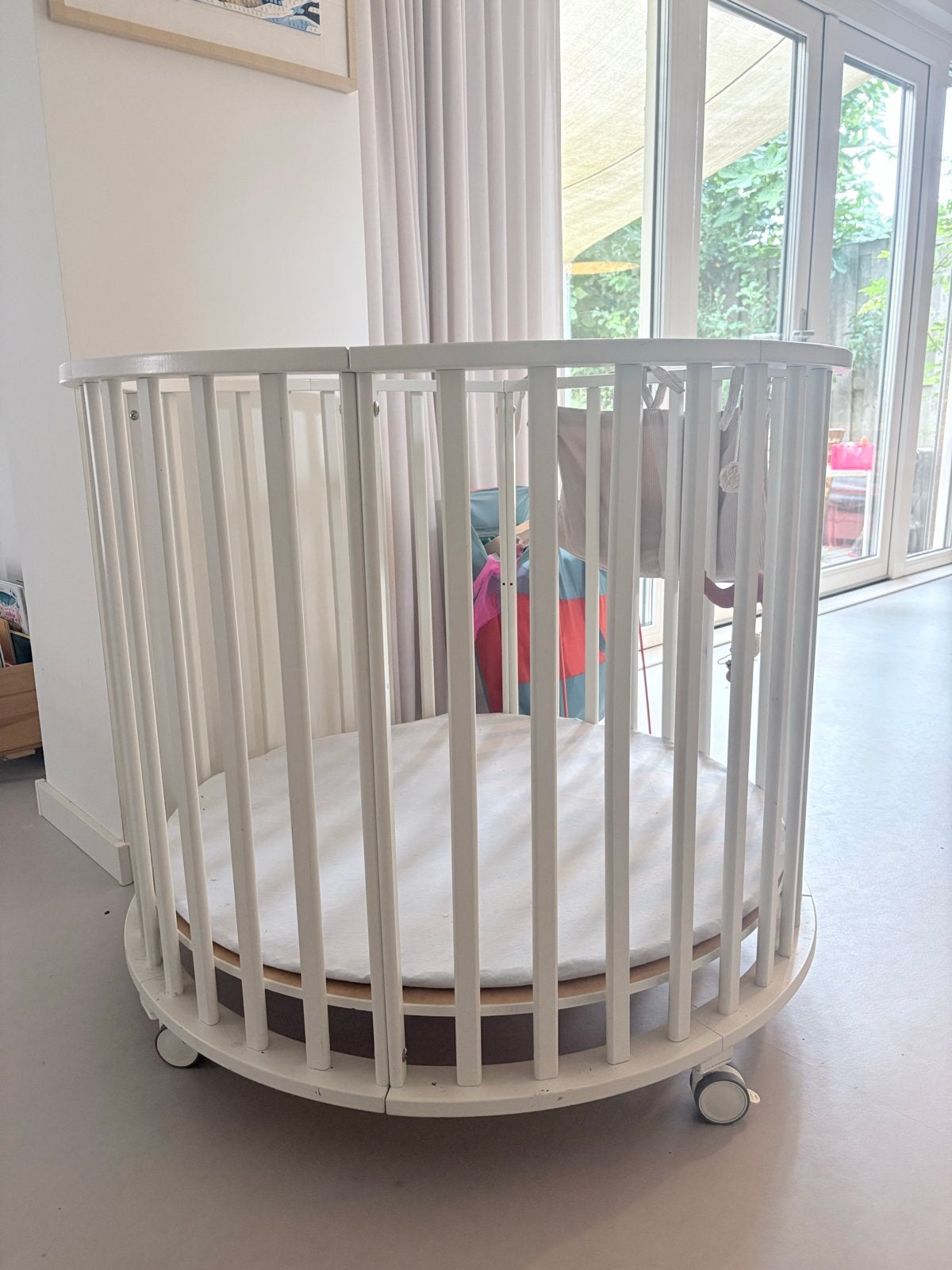 Witte ronde box, Kinderen en Baby's, Boxen, Ophalen, Gebruikt, Rond, Boxkleed