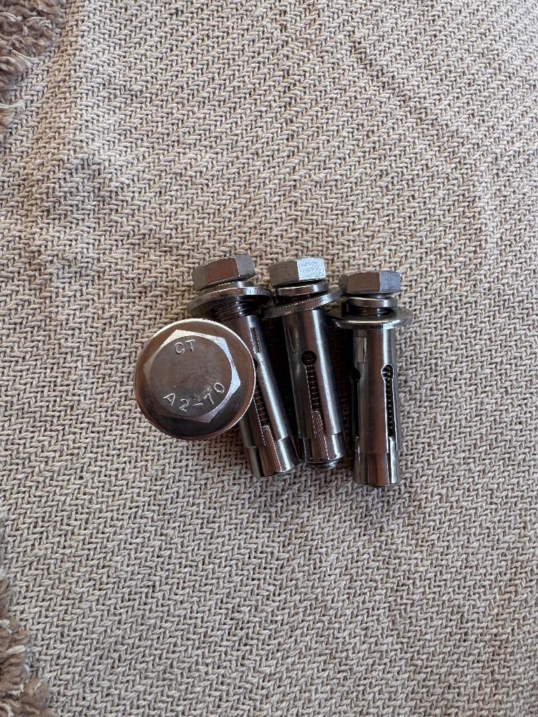 RVS Hulsankers M12x60 A2-70 Keilbouten Spreidanker Nieuw, 50 tot 100 mm, Nieuw, Ophalen of Verzenden, Rvs