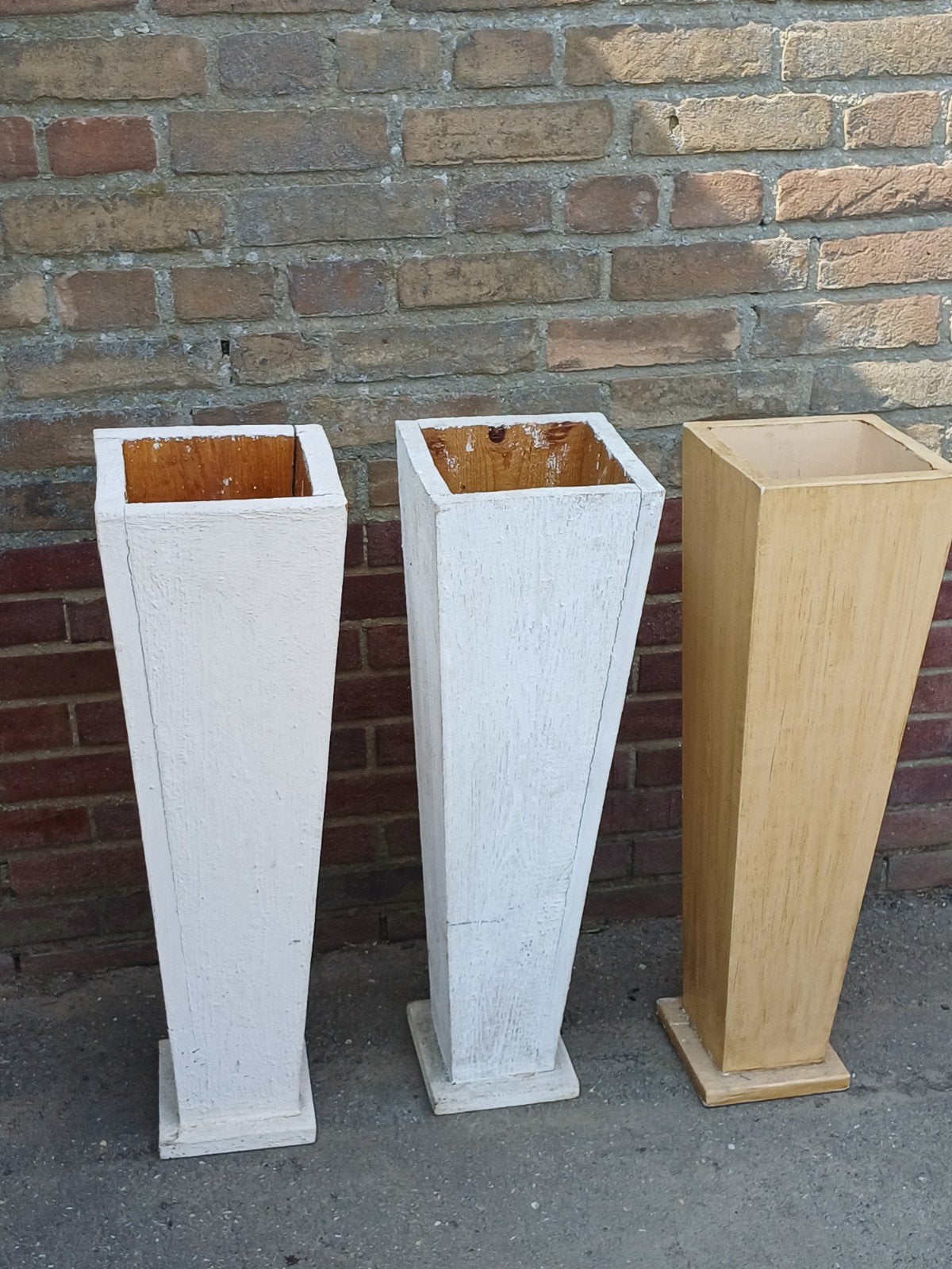 3 houten bloembakken., Ophalen, Hout
