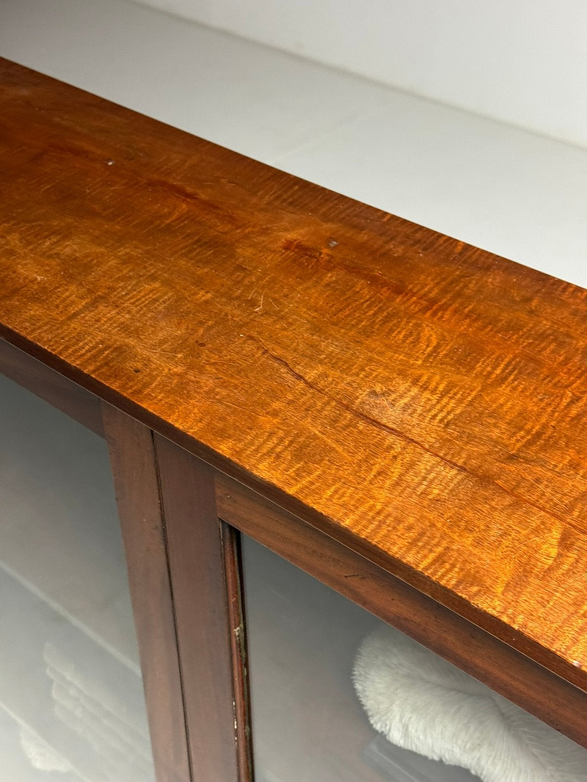 Mahonie vitrinekast 19e eeuw antiek, Zo goed als nieuw, Minder dan 100 cm, 25 tot 50 cm, 50 tot 100 cm