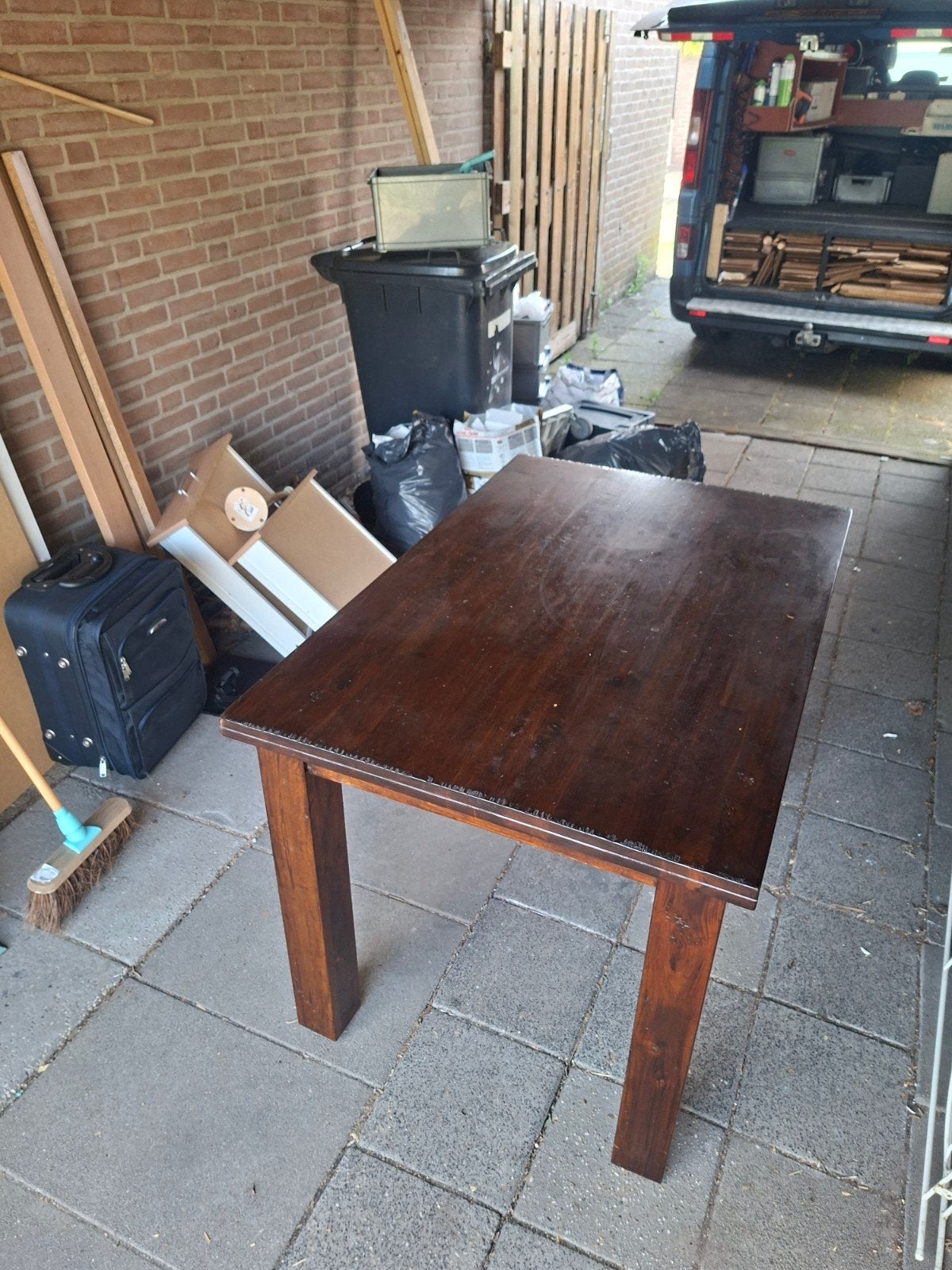 Houten eettafel 80x120x79 cm, Ophalen, Gebruikt, 100 tot 150 cm, 50 tot 100 cm