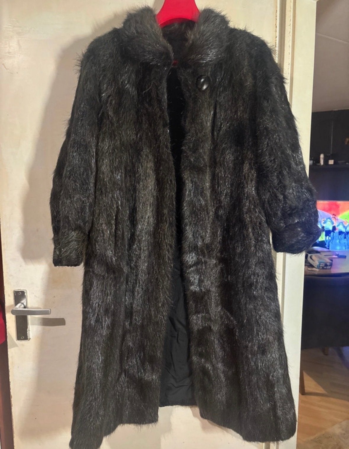 Vintage Echte Nutria Bontjas - Donkerbruin, Ophalen of Verzenden, Gedragen, Maat 38/40 (M), Bruin