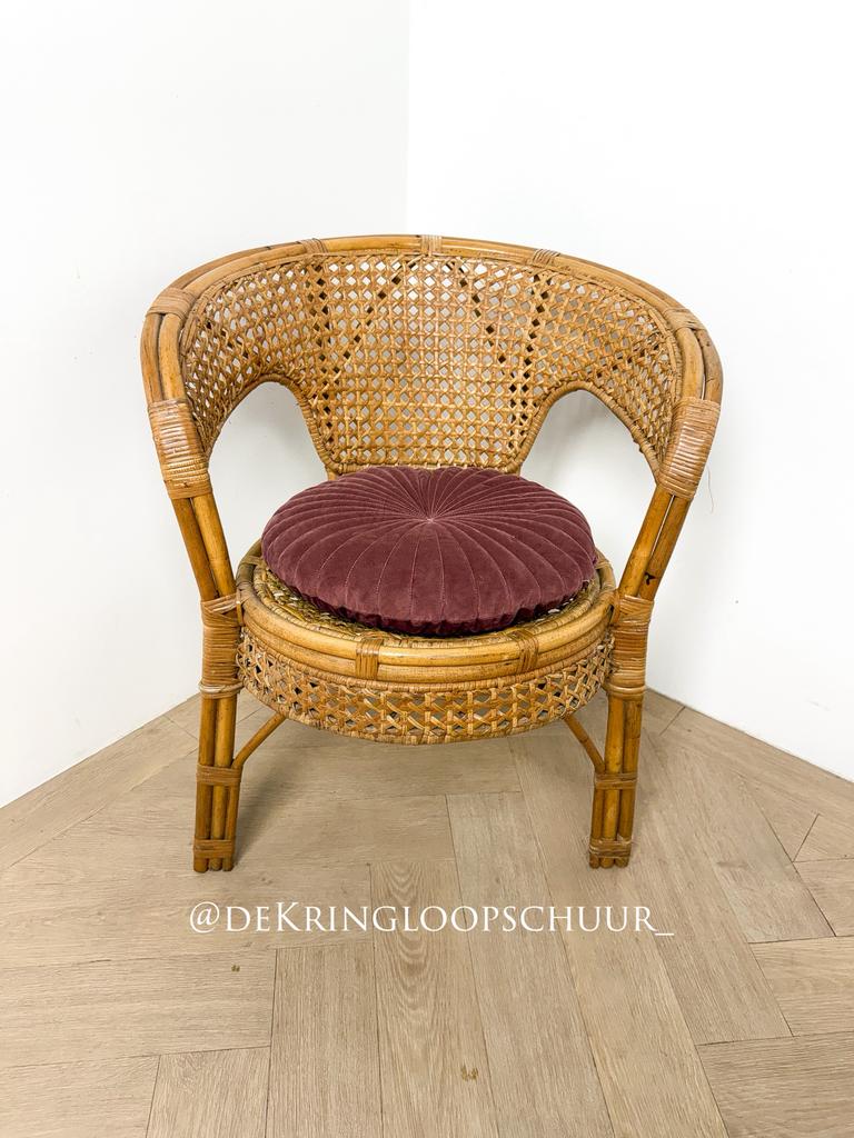 Vintage rotan rieten stoel, Ophalen, Zo goed als nieuw, Minder dan 75 cm, 50 tot 75 cm