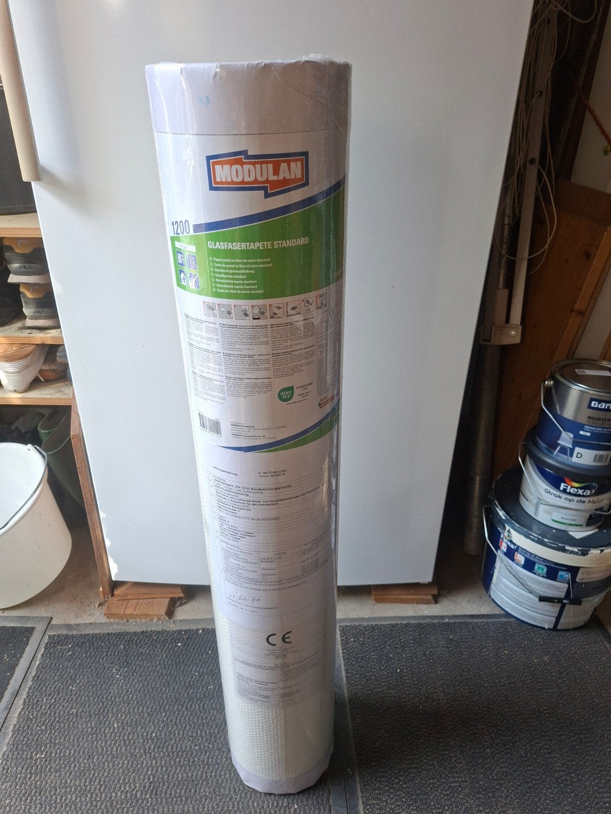 Modulan Glasvezelbehang Standaard 50m, 125gr/m2 - Nieuw, Ophalen, Glasvezelbehang, 25 tot 50 m², Wit