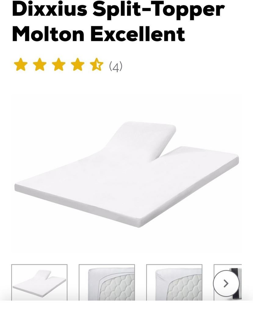 Molton splittopper 1.60 x 2.20 Swisse Sense, Eenpersoons, Wit, Overige typen, Ophalen of Verzenden