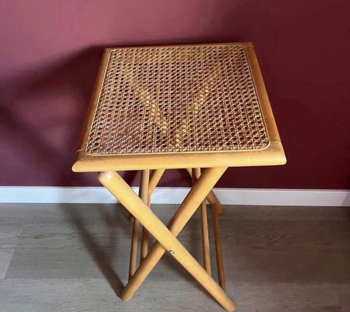 Vintage bijzettafel/kruk Thonet, Ophalen, Zo goed als nieuw, Hout