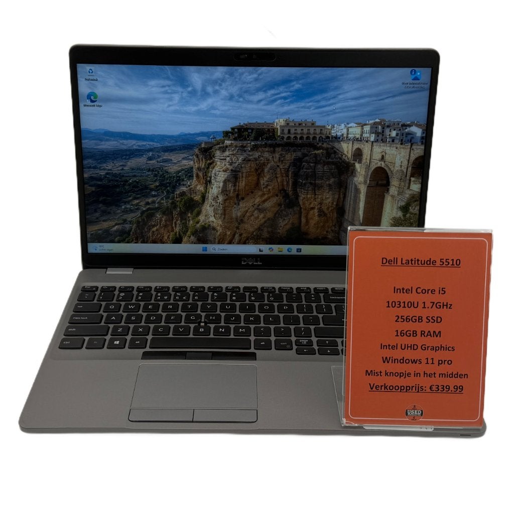 Dell Latitude 5510 Laptop | i5-10310U 256GB 16GB, 256 GB, Met videokaart, 2 tot 3 Ghz, Qwerty