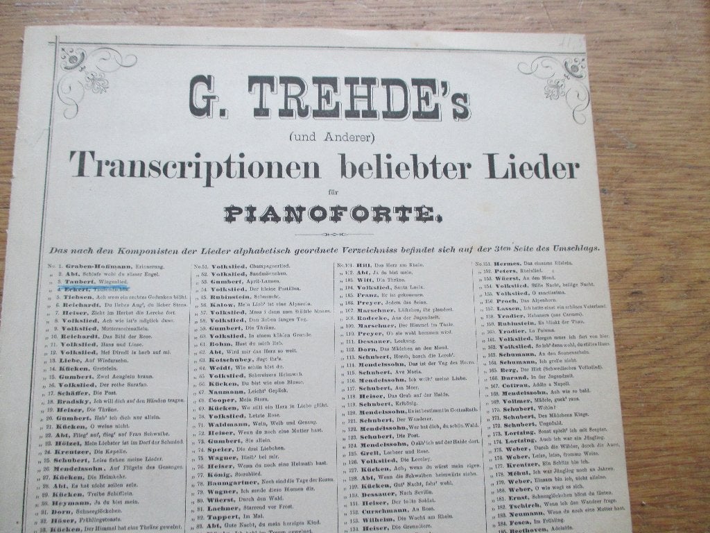 G.trehde -transcription  beliebte lieder- voor piano, Gebruikt, Klassiek, Ophalen of Verzenden, Artiest of Componist
