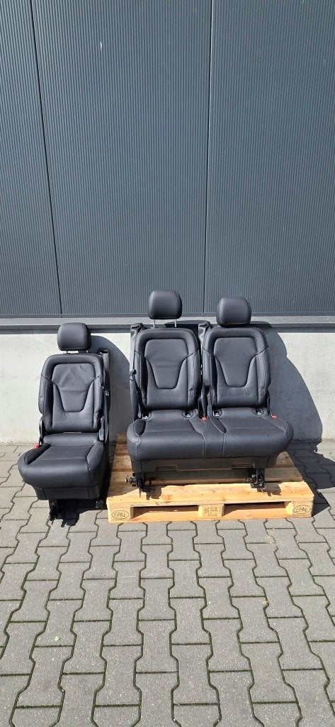 Stoelen MB V-klasse 3 pers. Stoel/Bank DubCab. Leder, Auto-onderdelen, Interieur en Bekleding, Ophalen, Gebruikt, Mercedes-Benz