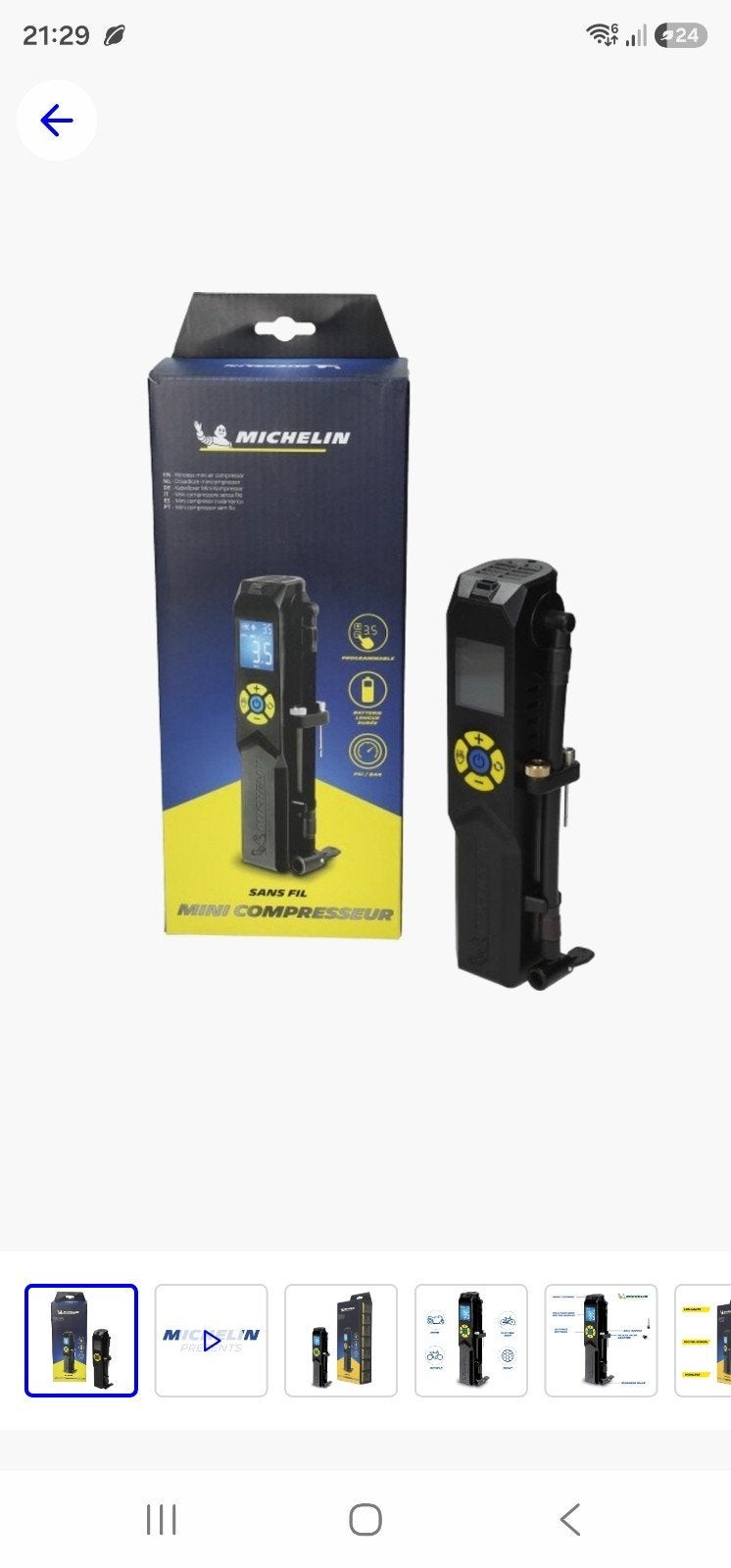 Michelin draadloos pomp winkelpr 75 mag weg 30 euro vast, Ophalen of Verzenden, Nieuw