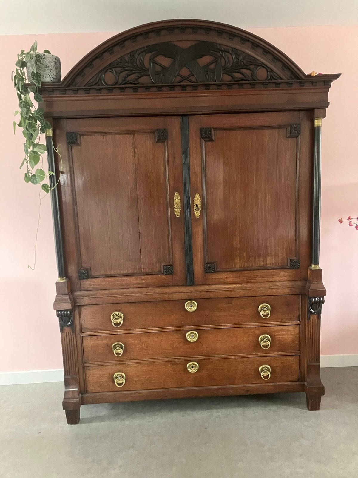 Antieke Biedermeier Kast met Ladeblok, Ophalen