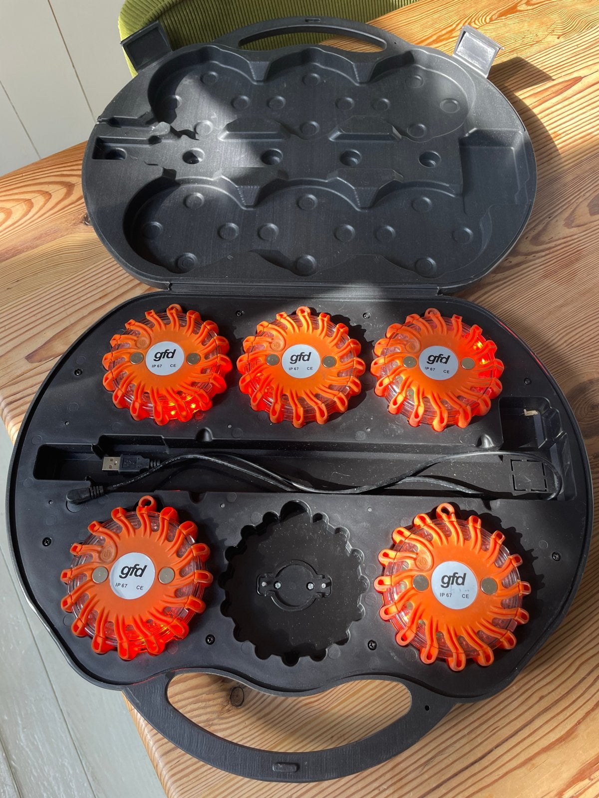 GFD LED Veiligheidsflitsers Set - Oranje (5 stuks), Ophalen of Verzenden, Gebruikt