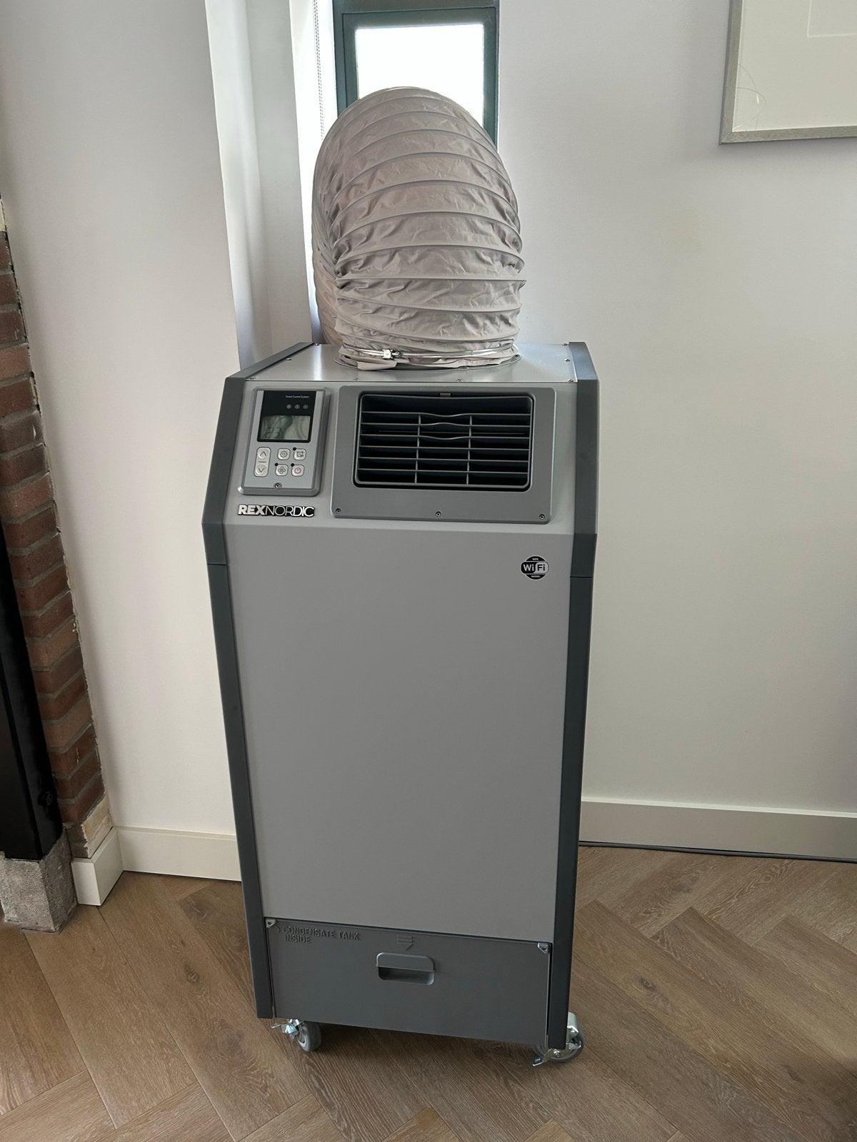 Rex Nordic HP19 Mobiele Airco/Verwarming 19000 BTU/h, Witgoed en Apparatuur, Ophalen, 3 snelheden of meer, Zo goed als nieuw, Koelen en Ontvochtigen
