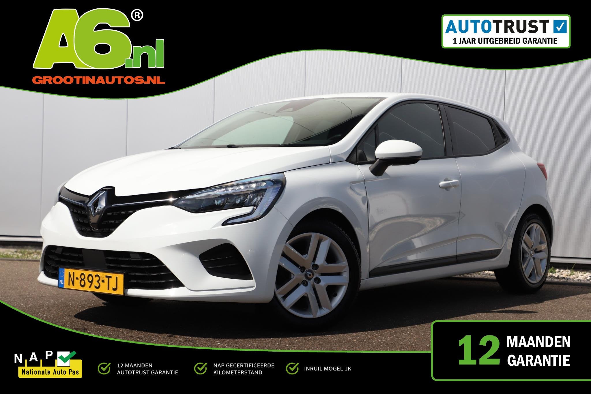 Renault Clio 1.0 TCe Business Zen Donkere Ramen Navigatie Ca, Auto's, Renault, Voorwielaandrijving, Stof, Gebruikt, Euro 6