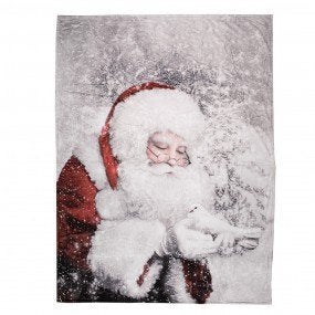 Clayre & Eef Kerstplaid kerstman wit grijs 130x170 cm, De Giesel 46, Haelen, Nederland, Nieuw, Ophalen of Verzenden, Info@clayre-eef.com