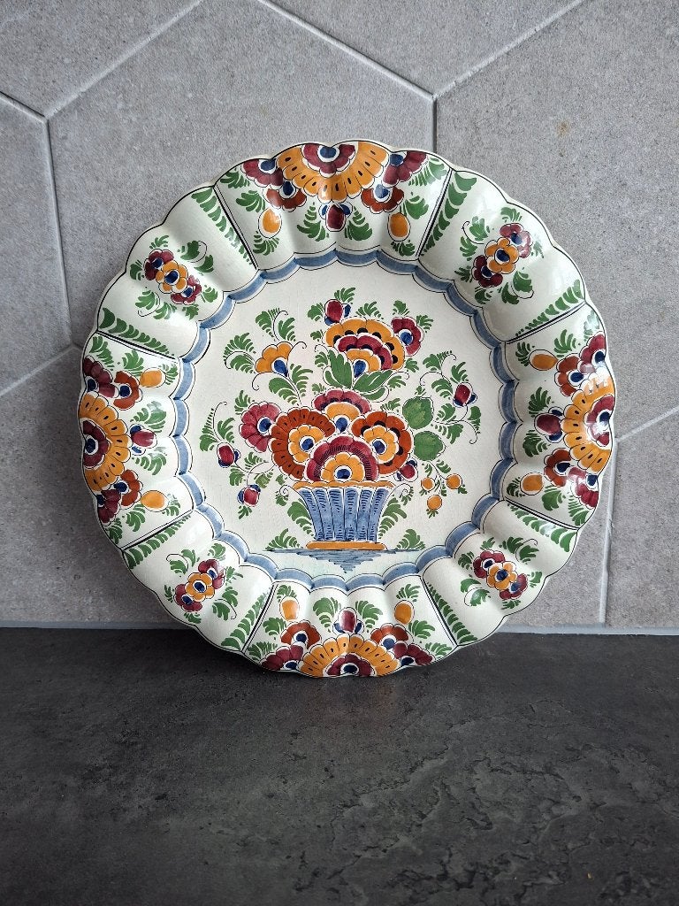 Handgeschilderd Sierbord - Bloemenmand, Antiek en Kunst, Ophalen of Verzenden