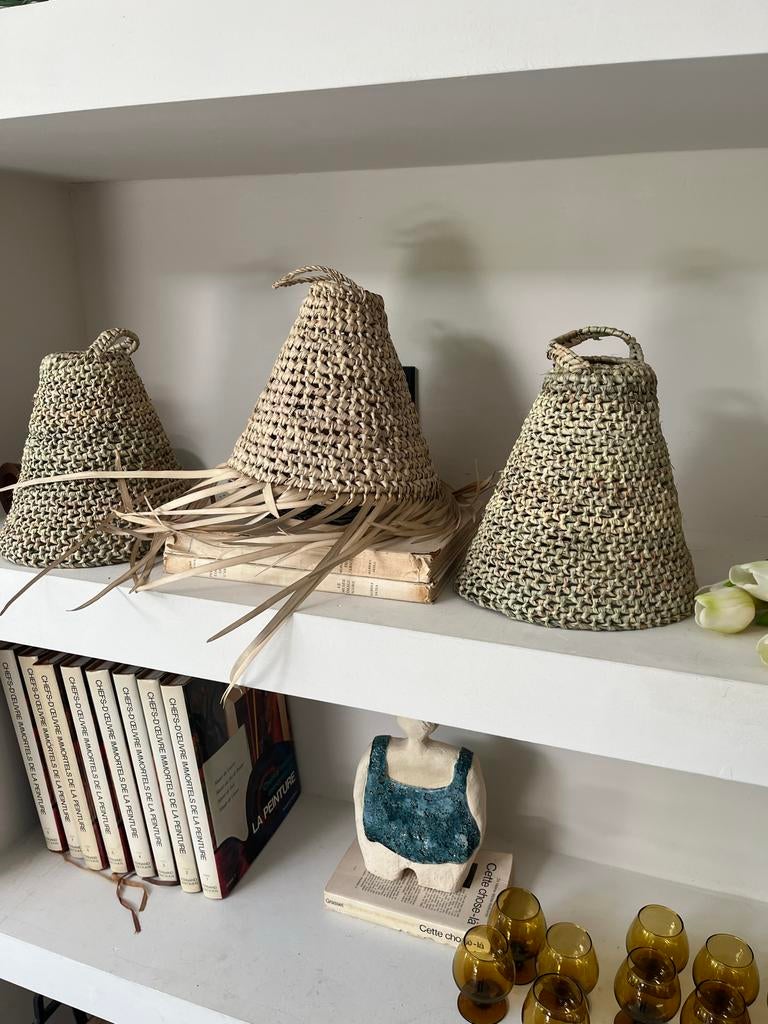 Nieuwe rieten lampenkappen, 25 tot 50 cm, Beige, Nieuw, Ophalen of Verzenden