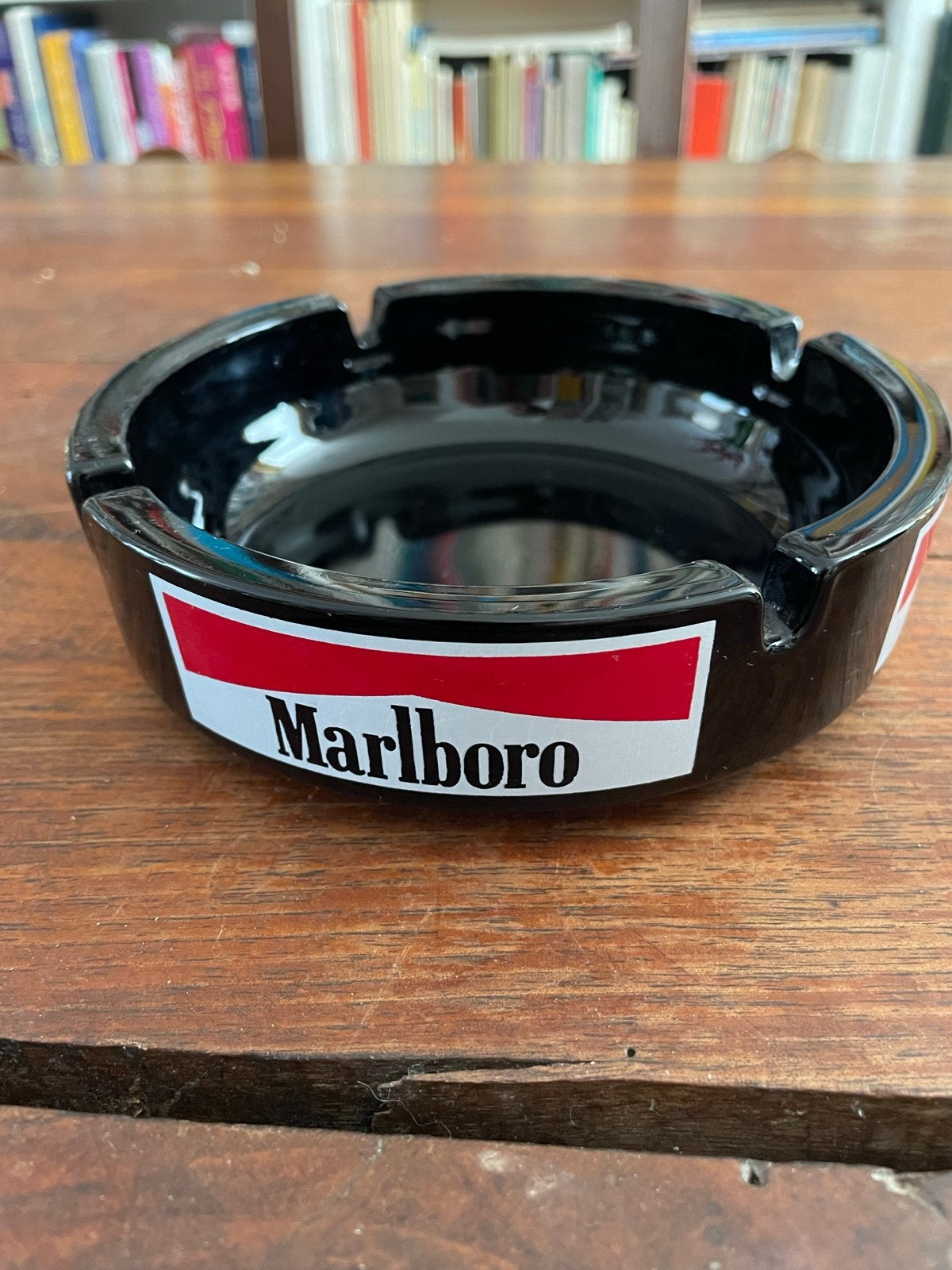 Marlboro Asbak - Zwart Glas - Vintage, Ophalen of Verzenden, Gebruikt, Asbak