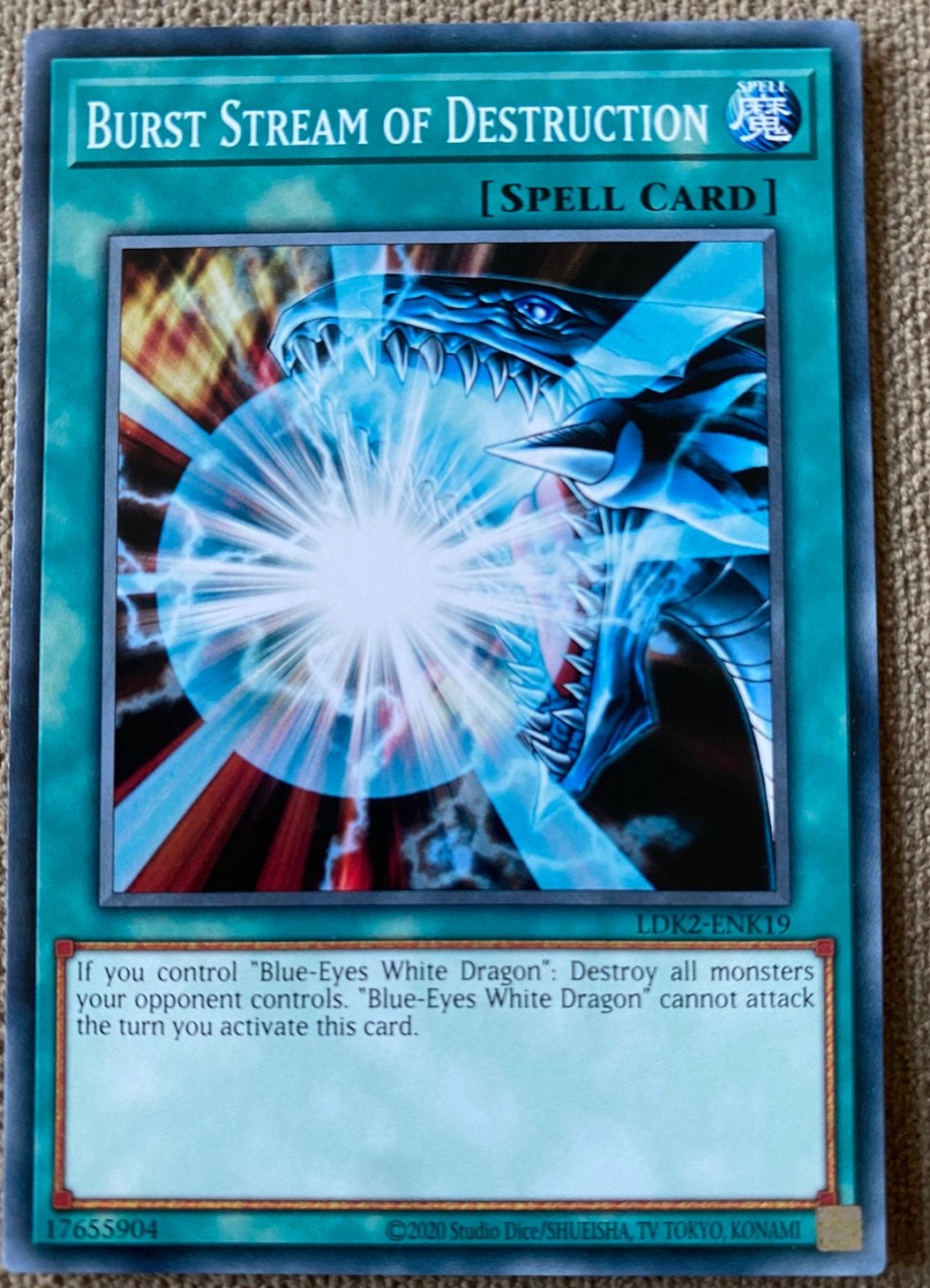 Yu-Gi-Oh! Burst Stream of Destruction Legendary Print !, Ophalen of Verzenden, Zo goed als nieuw, Losse kaart