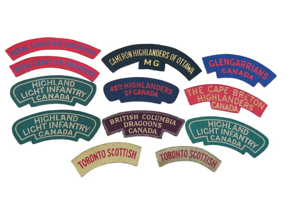 Canadese WOII Canvas Emblemen, Verzamelen, Overige gebieden, Verzenden, Out of business, Embleem of Badge