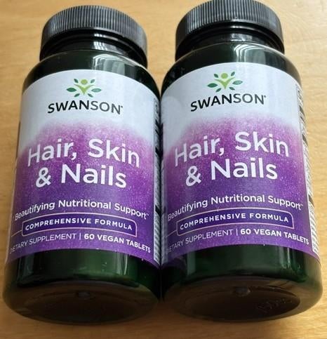 Hair, Skin & Nails - 2x60 VEGAN tabletten - Swanson - nieuw, Ophalen of Verzenden, Nieuw, Overige kleuren, Handen en Nagels