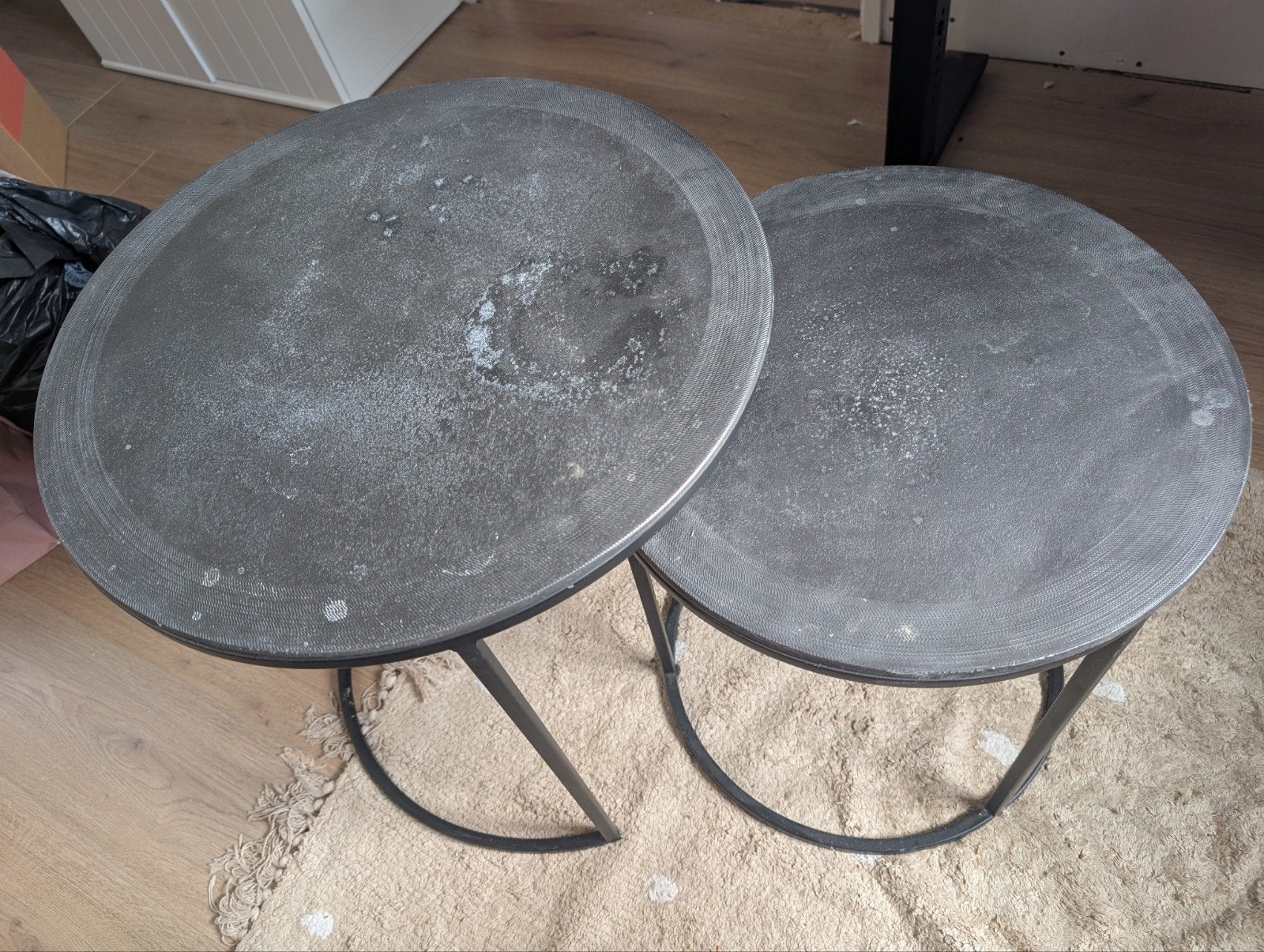 bijzet tafeltjes, Ophalen, Minder dan 55 cm, Gebruikt, Metaal of Aluminium