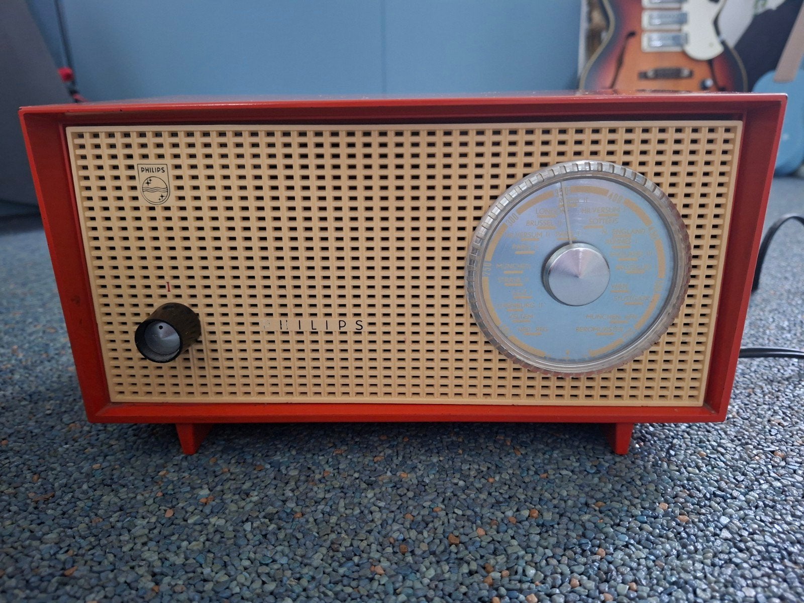 Vintage Philips buizenradio Box15U oranje zie omschr, Ophalen of Verzenden, Gebruikt, Radio