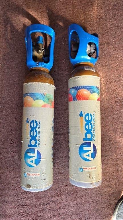 5 Albee Fly Helium tanks, Vol 5Ltr/st Remplace wisselsysteem, Ophalen, Zo goed als nieuw, Versiering, Abraham of Sarah