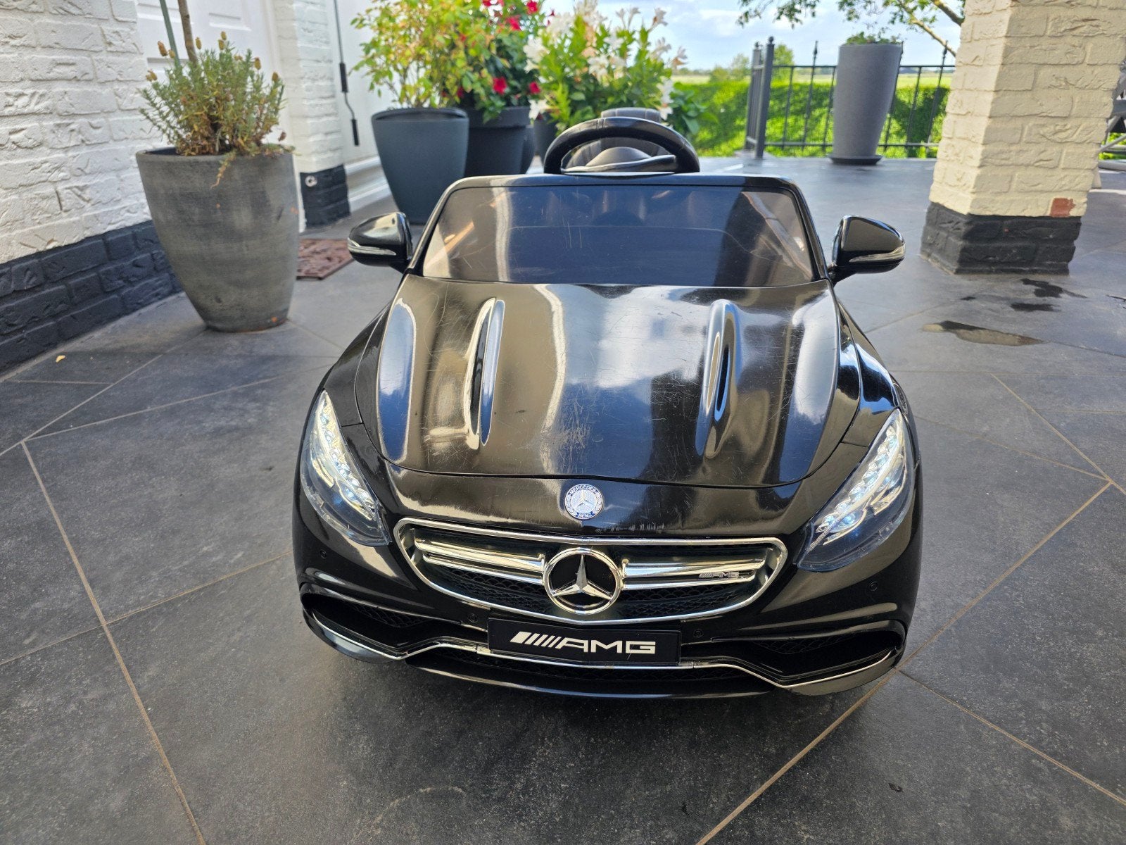 Mercedes-Benz S63 AMG Elektrische Kinderauto Zwart, Kinderen en Baby's, Ophalen of Verzenden, Gebruikt