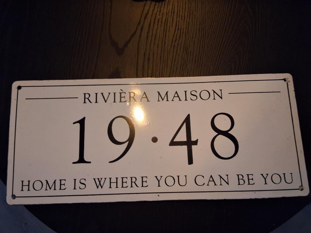 Riviera maison ijzeren decoratie bord, Ophalen, Zo goed als nieuw