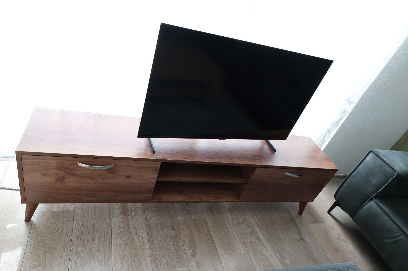 TV Meubel Corfu Walnoot Melamine 180x48,6x35 cm, Overige materialen, 150 tot 200 cm, Nieuw, Ophalen of Verzenden