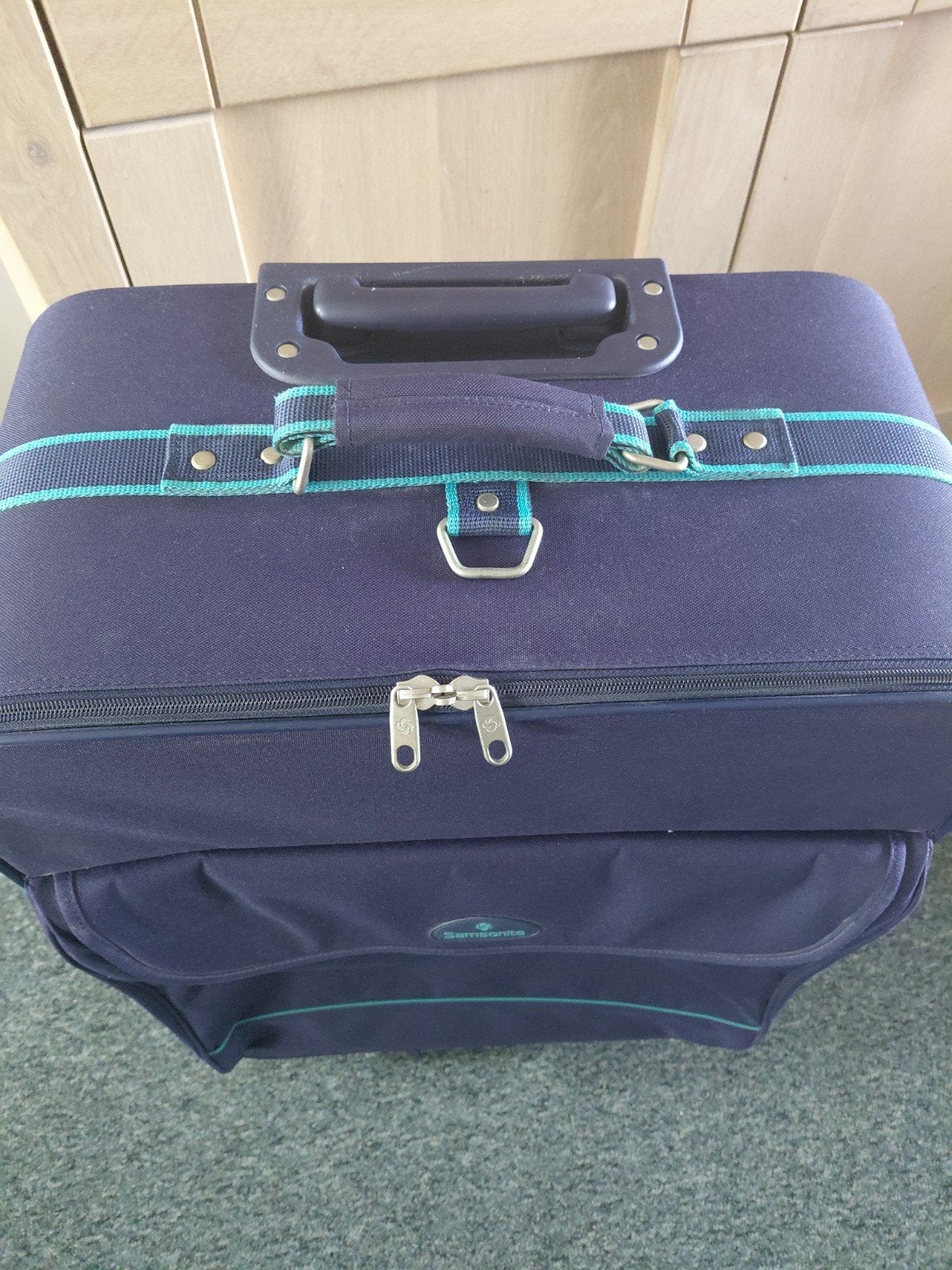 Samsonite koffer - Donkerblauw met uitschuifbare handgreep, Uitschuifbare handgreep, 30 cm of meer, Gebruikt, Blauw