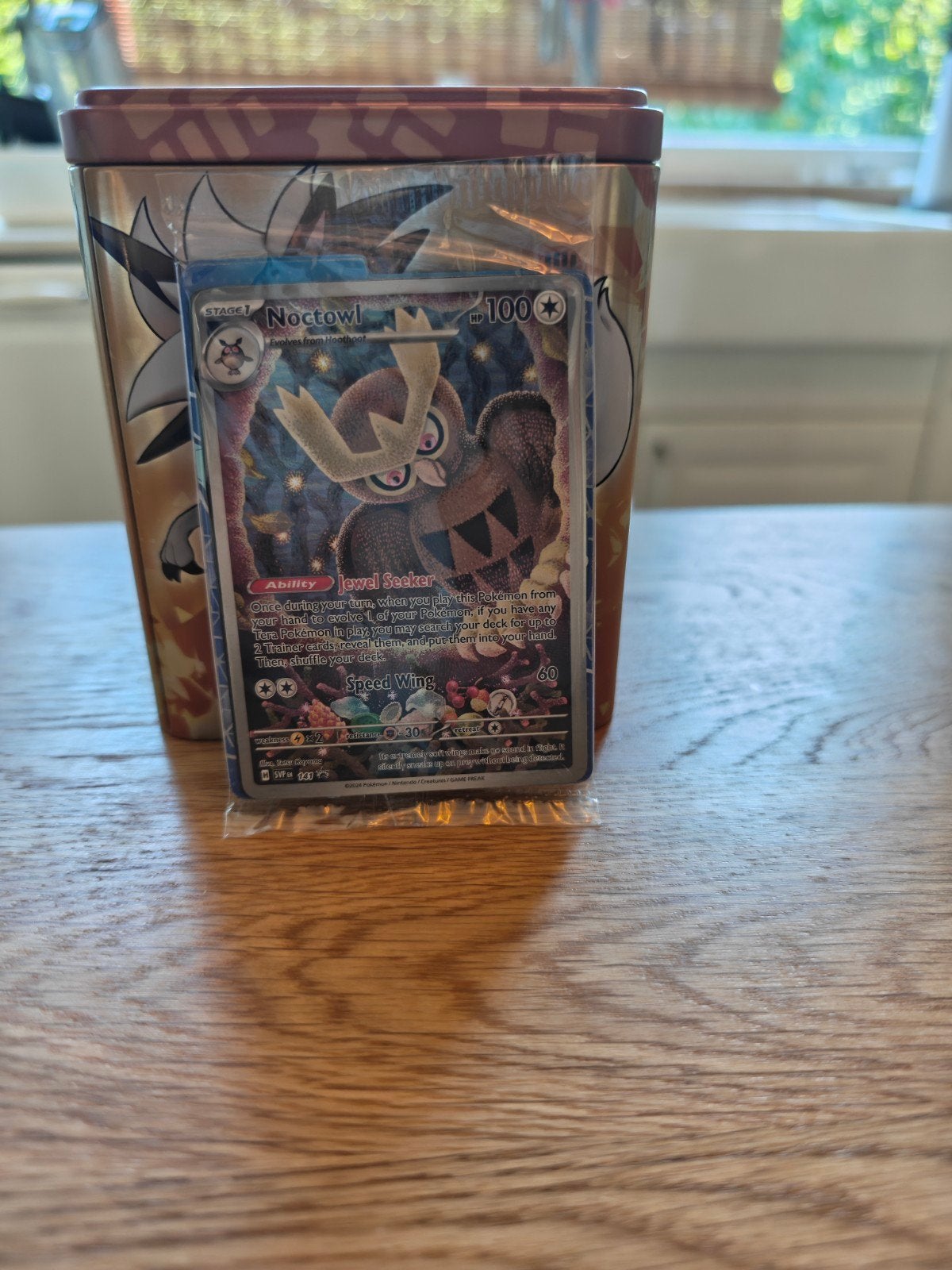 Noctowl 141 Promo Kaart Sealed met Dividers Scarlet & Violet, Ophalen of Verzenden, Nieuw, Losse kaart